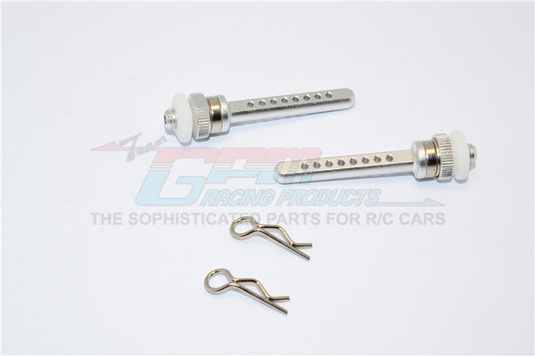 Axial SCX10 Aluminum Rear Magnet Body Post Mount - 1Pr Silver