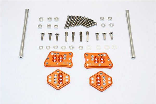 Axial SCX10 II (AX90046, AX90047) Aluminum Front & Rear Adjustable Mount For Original Shock Tower - 1 Set Orange