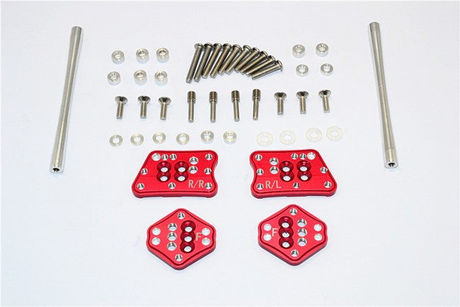 Axial SCX10 II (AX90046, AX90047) Aluminum Front & Rear Adjustable Mount For Original Shock Tower - 1 Set Red