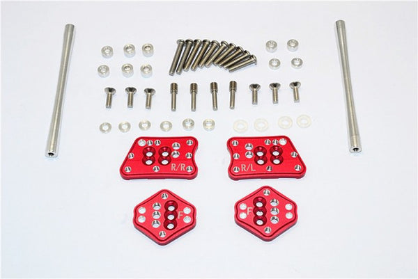 Axial SCX10 II (AX90046, AX90047) Aluminum Front & Rear Adjustable Mount For Original Shock Tower - 1 Set Red