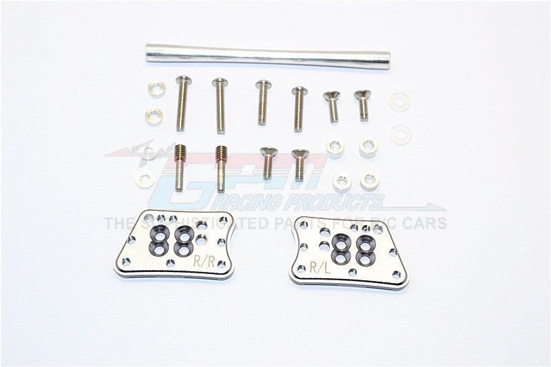 Axial SCX10 II (AX90046, AX90047) Aluminum Rear Adjustable Mount For Original Shock Tower - 1Pr Set Gray Silver