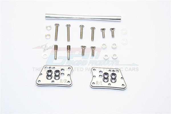 Axial SCX10 II (AX90046, AX90047) Aluminum Rear Adjustable Mount For Original Shock Tower - 1Pr Set Gray Silver