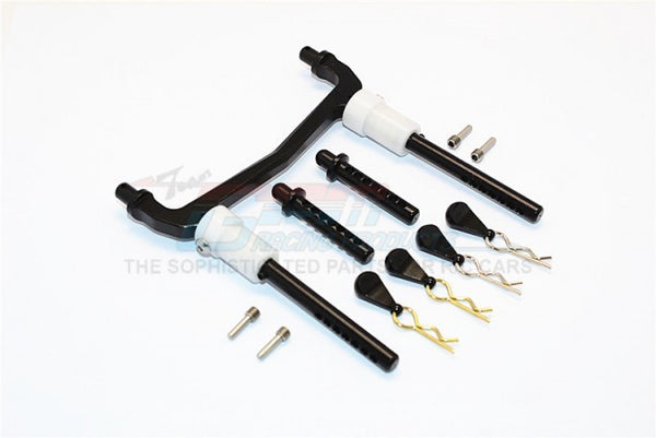 Axial SCX10 II (AX90046) Aluminum Front/Rear Body Post Mount With Clips - 1 Set Black