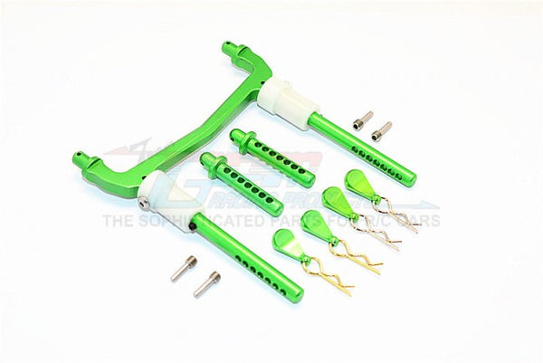 Axial SCX10 II (AX90046) Aluminum Front/Rear Body Post Mount With Clips - 1 Set Green