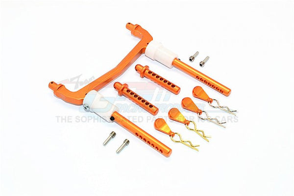 Axial SCX10 II (AX90046) Aluminum Front/Rear Body Post Mount With Clips - 1 Set Orange