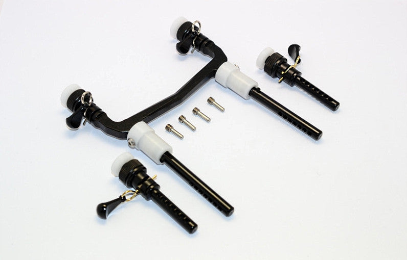 Axial SCX10 II (AX90046) Aluminum Front/Rear Body Post Mount With Magnet Post & Clips - 1 Set Black