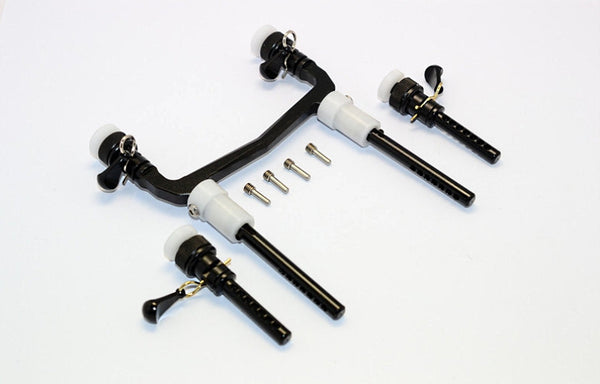 Axial SCX10 II (AX90046) Aluminum Front/Rear Body Post Mount With Magnet Post & Clips - 1 Set Black