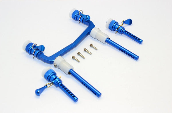 Axial SCX10 II (AX90046) Aluminum Front/Rear Body Post Mount With Magnet Post & Clips - 1 Set Blue