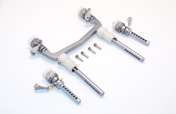 Axial SCX10 II (AX90046) Aluminum Front/Rear Body Post Mount With Magnet Post & Clips - 1 Set Gray Silver