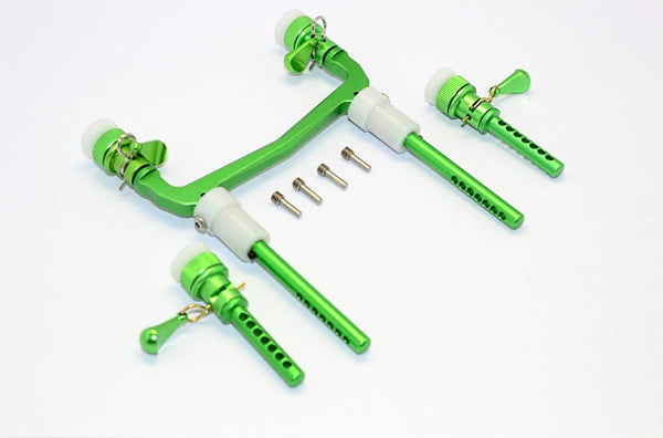 Axial SCX10 II (AX90046) Aluminum Front/Rear Body Post Mount With Magnet Post & Clips - 1 Set Green