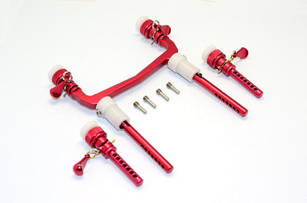 Axial SCX10 II (AX90046) Aluminum Front/Rear Body Post Mount With Magnet Post & Clips - 1 Set Red