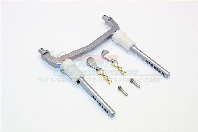 Axial SCX10 II (AX90046, AX90047) Aluminum Rear Body Post Mount - 1 Set Gray Silver