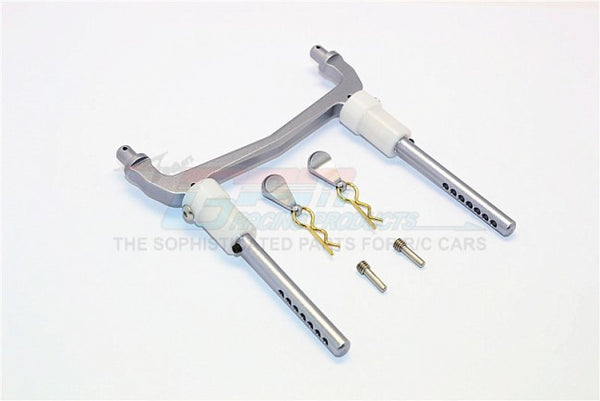 Axial SCX10 II (AX90046, AX90047) Aluminum Rear Body Post Mount - 1 Set Gray Silver