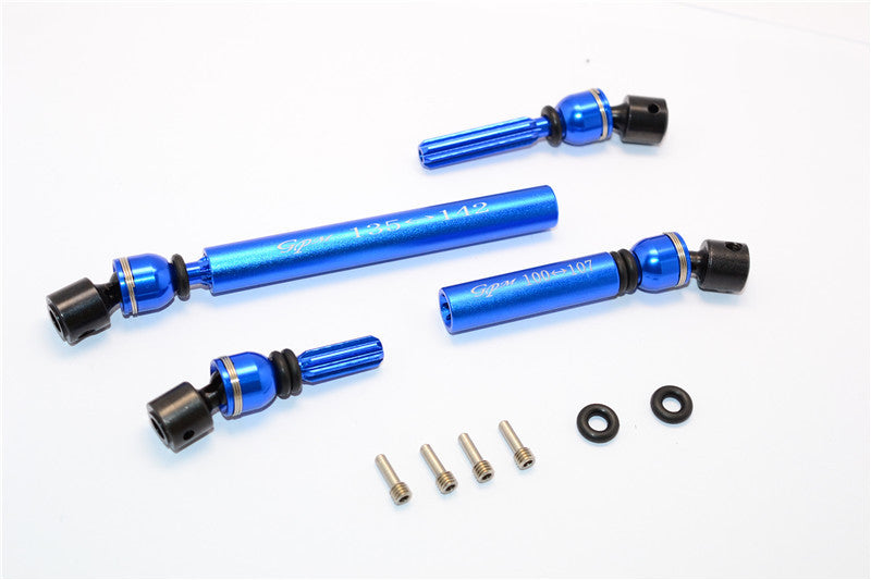 Axial SCX10 II AX90047 Aluminum Front+Rear Center Shaft With Steel Joint (S:100mm-107mm, L:135mm-142mm) - 1 Set Blue