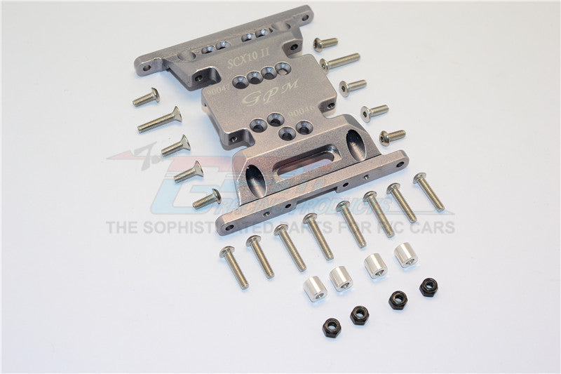 Axial SCX10 II (AX90046) Aluminum Gear Box Bottom Mount - 1Pc Set Gray Silver