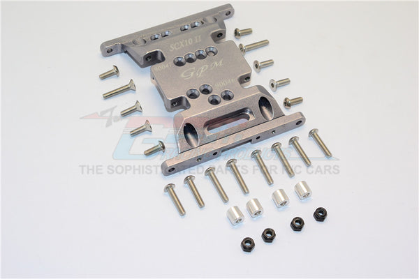 Axial SCX10 II (AX90046) Aluminum Gear Box Bottom Mount - 1Pc Set Gray Silver