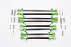 Axial SCX10 II (AX90046) Spring Steel Front+Rear Rod Link With Aluminum Ends - 8Pcs Set Green