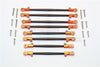 Axial SCX10 II (AX90046) Spring Steel Front+Rear Rod Link With Aluminum Ends - 8Pcs Set Orange