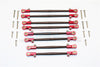 Axial SCX10 II (AX90046) Spring Steel Front+Rear Rod Link With Aluminum Ends - 8Pcs Set Red