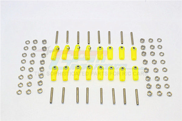 Axial SCX10 II (AX90046, AX90047) Plastic Ball Ends For Original Link Parts (Suitable For Wheelbase 313mm-338mm) - 1 Set Yellow