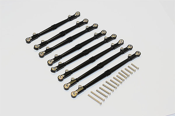 Axial SCX10 II (AX90046, AX90047) Aluminum Front+Rear Link Parts - 8Pcs Set Black