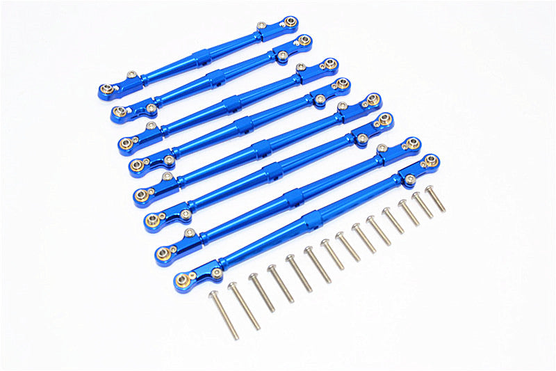 Axial SCX10 II (AX90046, AX90047) Aluminum Front+Rear Link Parts - 8Pcs Set Blue