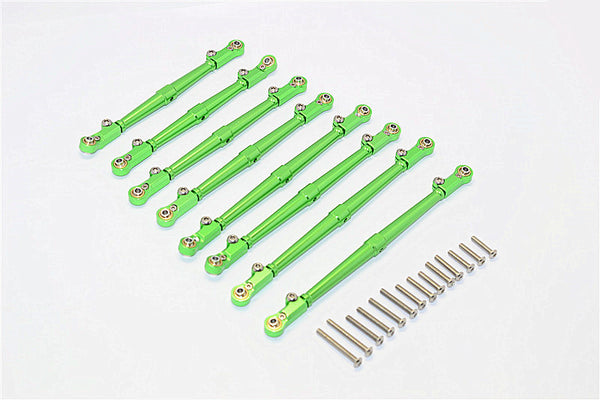 Axial SCX10 II (AX90046, AX90047) Aluminum Front+Rear Link Parts - 8Pcs Set Green