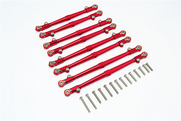 Axial SCX10 II (AX90046, AX90047) Aluminum Front+Rear Link Parts - 8Pcs Set Red