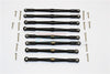 Axial SCX10 II (AX90046, AX90047) Aluminum Front+Rear Rod Link With Plastic Ends (For 330mm Wheelbase) - 8Pcs Set Black