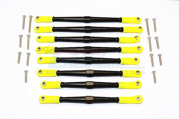 Axial SCX10 II (AX90046, AX90047) Aluminum Front+Rear Rod Link With Plastic Ends (For 330mm Wheelbase) - 8Pcs Set Black