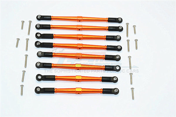Axial SCX10 II (AX90046, AX90047) Aluminum Front+Rear Rod Link With Plastic Ends (For 330mm Wheelbase) - 8Pcs Set Orange