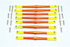 Axial SCX10 II (AX90046, AX90047) Aluminum Front+Rear Rod Link With Plastic Ends (For 330mm Wheelbase) - 8Pcs Set Orange