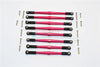Axial SCX10 II (AX90046, AX90047) Aluminum Front+Rear Rod Link With Plastic Ends (For 330mm Wheelbase) - 8Pcs Set Red
