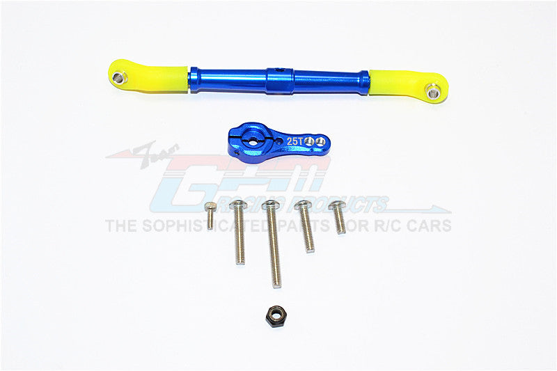 Axial SCX10 II (AX90046, AX90047) Aluminum Adjustable Servo Rod & 25T Servo Horn - 2Pcs Set Blue