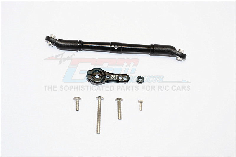 Axial SCX10 II (AX90046, AX90047) Aluminum Adjustable Servo Rod & 25T Servo Horn - 2Pcs Set Black