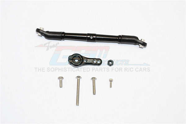 Axial SCX10 II (AX90046, AX90047) Aluminum Adjustable Servo Rod & 25T Servo Horn - 2Pcs Set Black