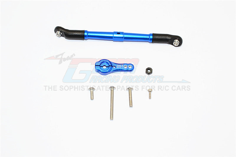 Axial SCX10 II (AX90046, AX90047) Aluminum Adjustable Servo Rod & 25T Servo Horn - 2Pcs Set Blue
