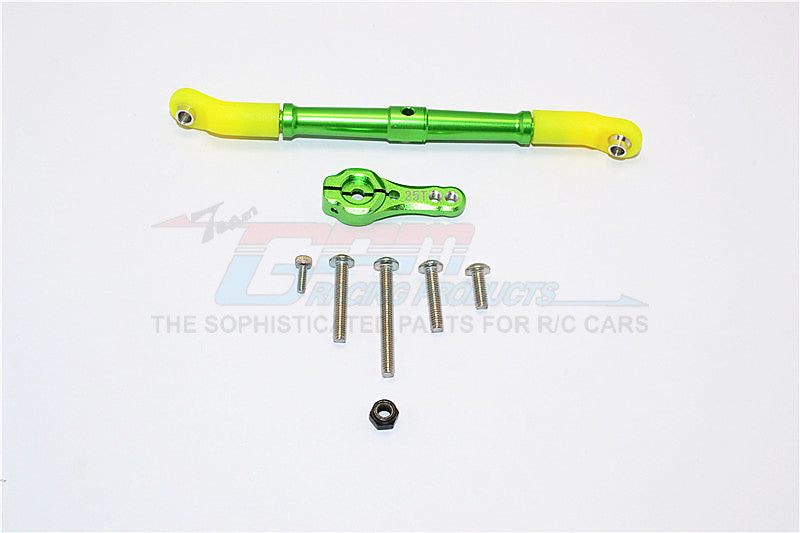 Axial SCX10 II (AX90046, AX90047) Aluminum Adjustable Servo Rod & 25T Servo Horn - 2Pcs Set Green