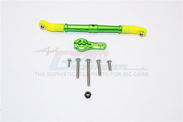Axial SCX10 II (AX90046, AX90047) Aluminum Adjustable Servo Rod & 25T Servo Horn - 2Pcs Set Green