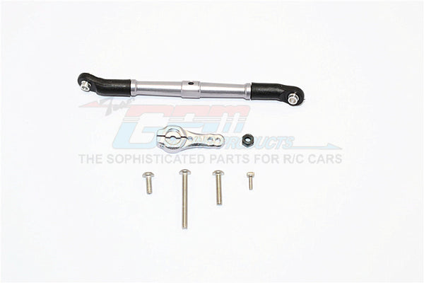 Axial SCX10 II (AX90046, AX90047) Aluminum Adjustable Servo Rod & 25T Servo Horn - 2Pcs Set Gray Silver