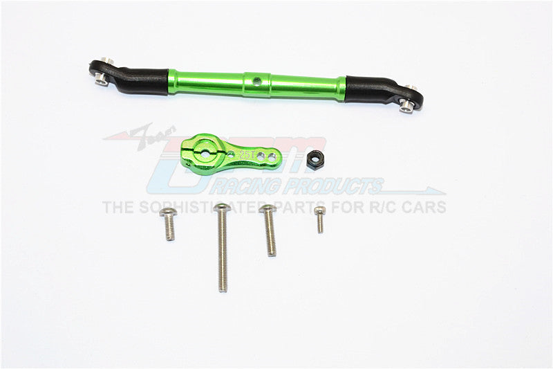 Axial SCX10 II (AX90046, AX90047) Aluminum Adjustable Servo Rod & 25T Servo Horn - 2Pcs Set Green