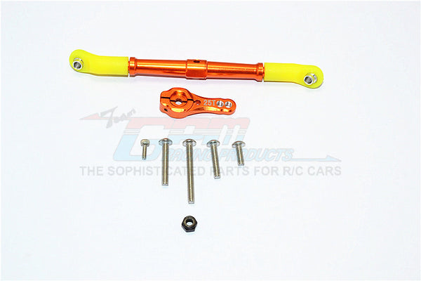 Axial SCX10 II (AX90046, AX90047) Aluminum Adjustable Servo Rod & 25T Servo Horn - 2Pcs Set Orange