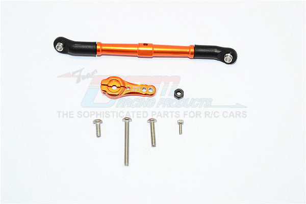 Axial SCX10 II (AX90046, AX90047) Aluminum Adjustable Servo Rod & 25T Servo Horn - 2Pcs Set Orange