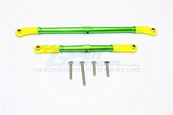 Axial SCX10 II (AX90046, AX90047) Aluminum Adjustable Steering & Supporting Links - 2Pcs Set Green
