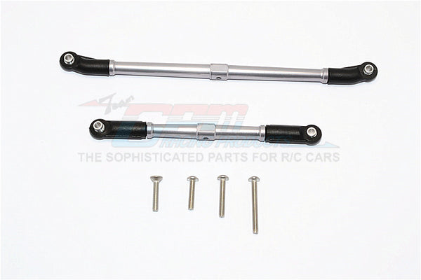 Axial SCX10 II (AX90046, AX90047) Aluminum Adjustable Steering & Supporting Links - 2Pcs Set Gray Silver