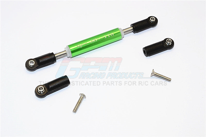 Axial SCX10 II (AX90046, AX90047) Aluminum Front Adjustable Supporting Link With Changeable Ball Ends - 1Pc Set Green
