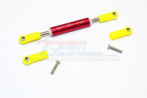 Axial SCX10 II (AX90046, AX90047) Aluminum Front Adjustable Supporting Link With Changeable Ball Ends - 1Pc Set Red