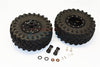 Axial SCX10 II (AX90046, AX90047) 2.2 Inch Rubber Tires With Aluminum Beadlock Weighted Wheels & 25mm Hex Adapters - 1Pr Set Black