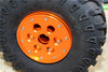 Axial SCX10 II (AX90046, AX90047) 2.2 Inch Rubber Tires With Aluminum Beadlock Weighted Wheels & 25mm Hex Adapters - 1Pr Set Orange