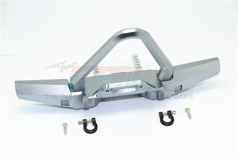 Axial SCX10 II (AX90046, AX90047) Aluminum Front Bumper With D-Rings - 1 Set Gray Silver